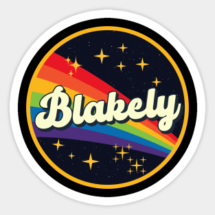 Blakely // Rainbow In Space Vintage Style Sticker